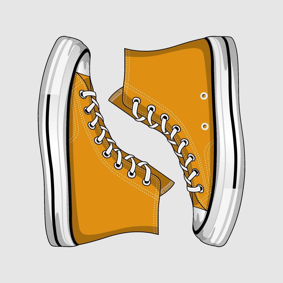 Sneakers Streetwear With Gold Color vector