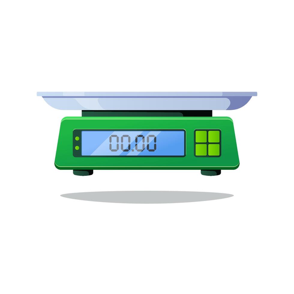 Electronic scale for kitchen isolated on white background. vector