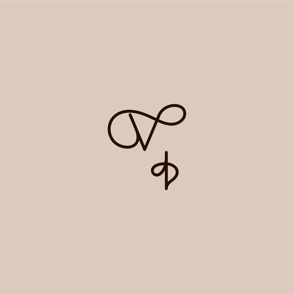 luxurious organic style and elegant concept VI wedding typography monogram letter dynamic line initial vector