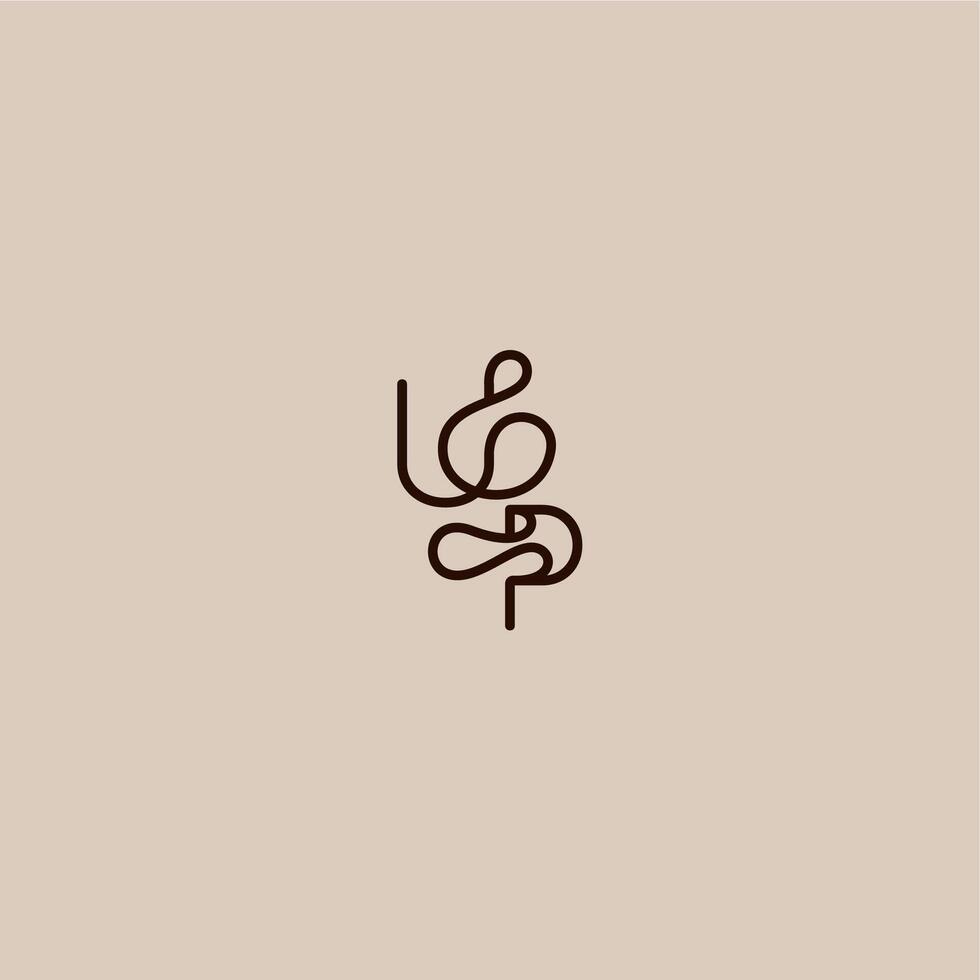 luxurious organic style and elegant concept UP wedding typography monogram letter dynamic line initial vector