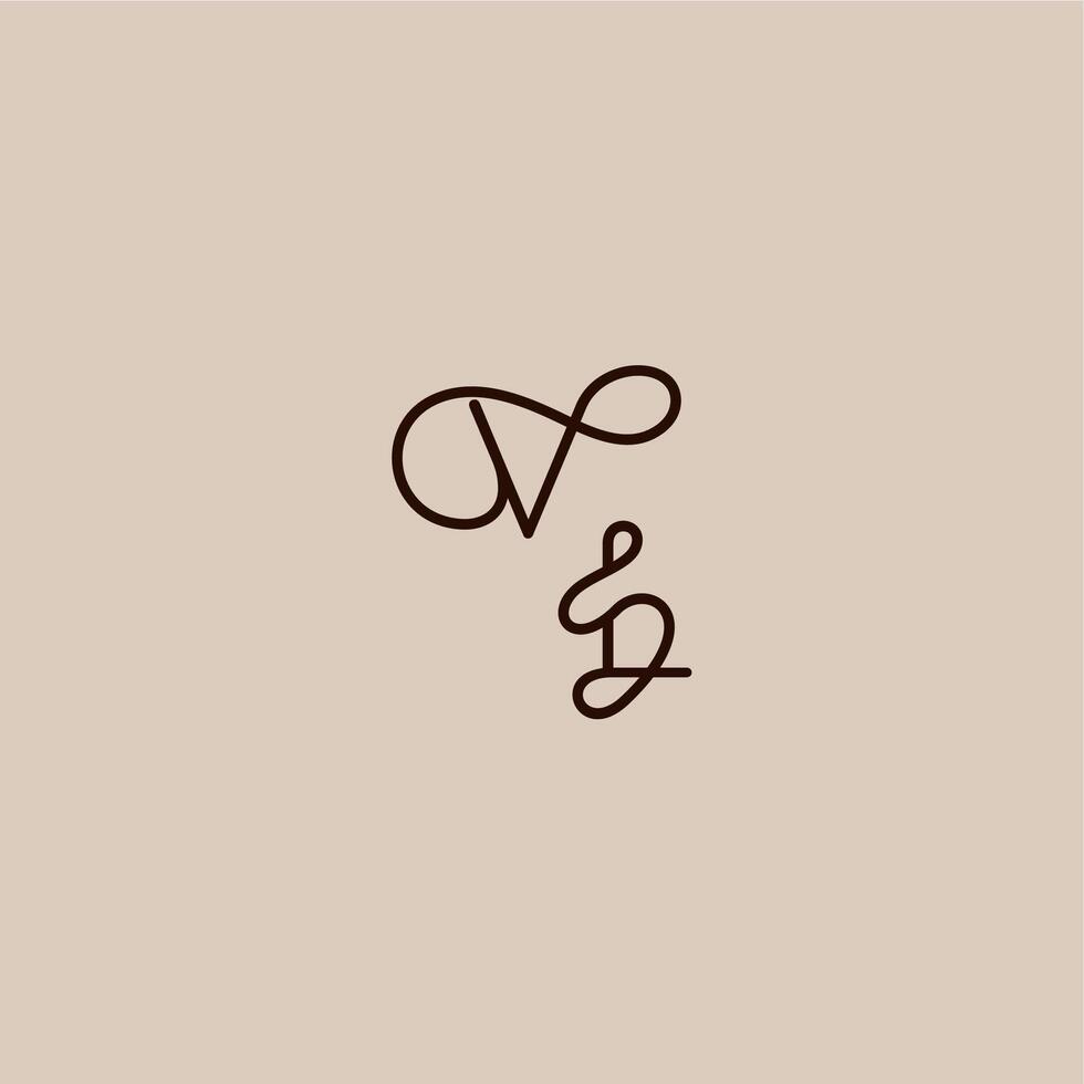 luxurious organic style and elegant concept VL wedding typography monogram letter dynamic line initial vector
