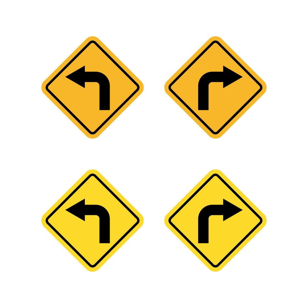 Turn Left or Turn Right Sign logo template Illustration Design. EPS 10. vector