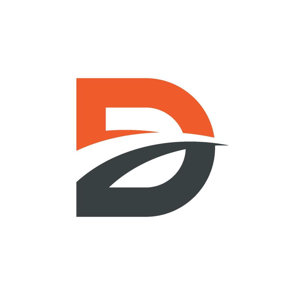 Letter D abstract Swoosh Logo Template Illustration Design. EPS 10. vector