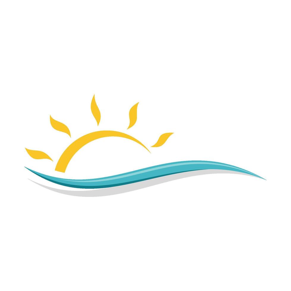 Abstract Wave and Sun Logo Template Illustration Design. EPS 10. vector