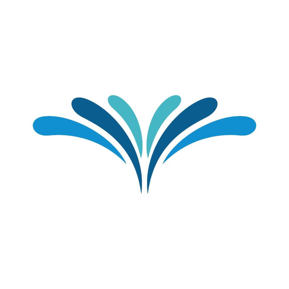 Abstract Fountain of Blue Water Logo Illustration Design. vector