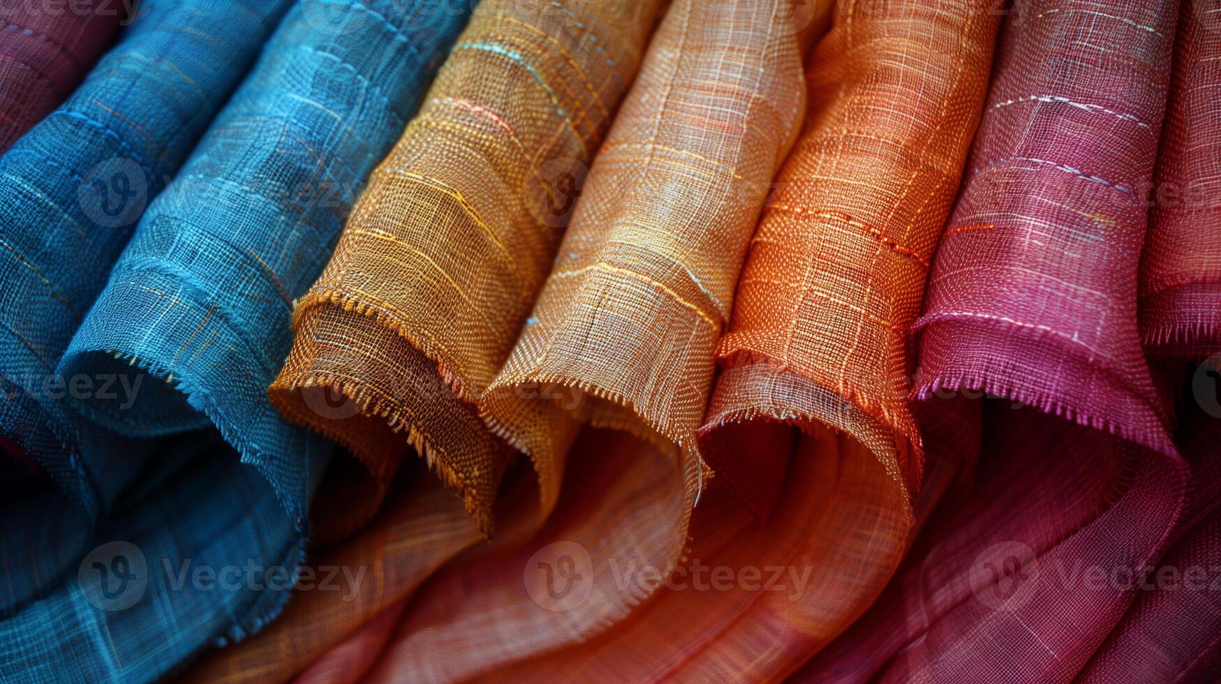 Handmade fabrics in a variety of colors. photo