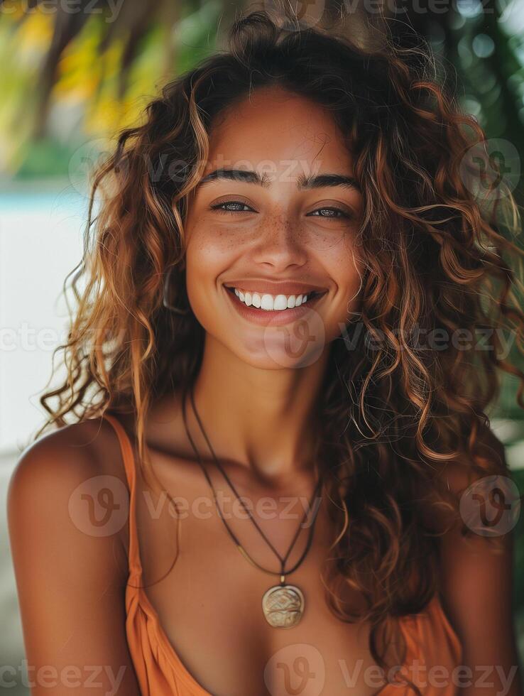 portrait of young woman smiling photo
