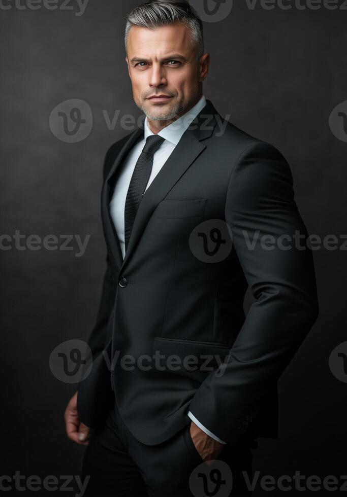 A man in a suit posing for the camera photo