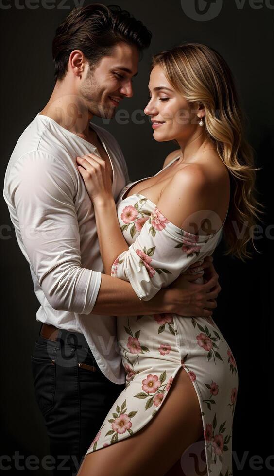 A man and woman are posing for a photo