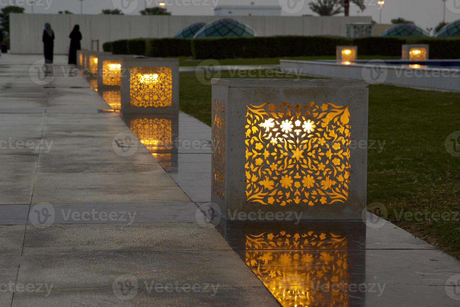 Fragment Grand Mosque, colonnade, Abu-Dhabi, UAE photo
