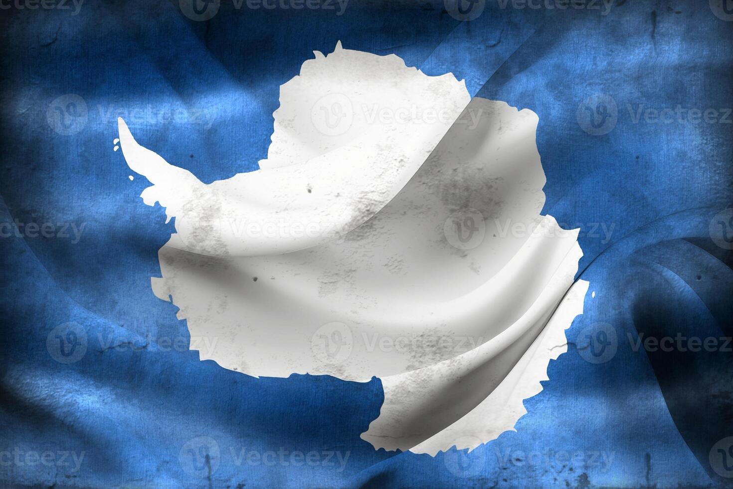 Vintage look Antarctica flag - realistic waving fabric flag photo