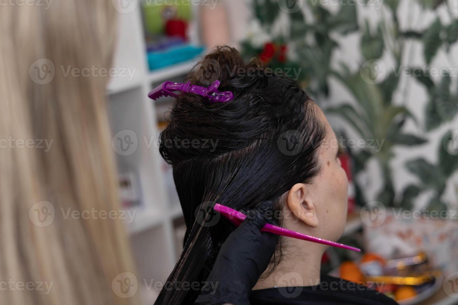 Hair treatment session at a stylish salon photo