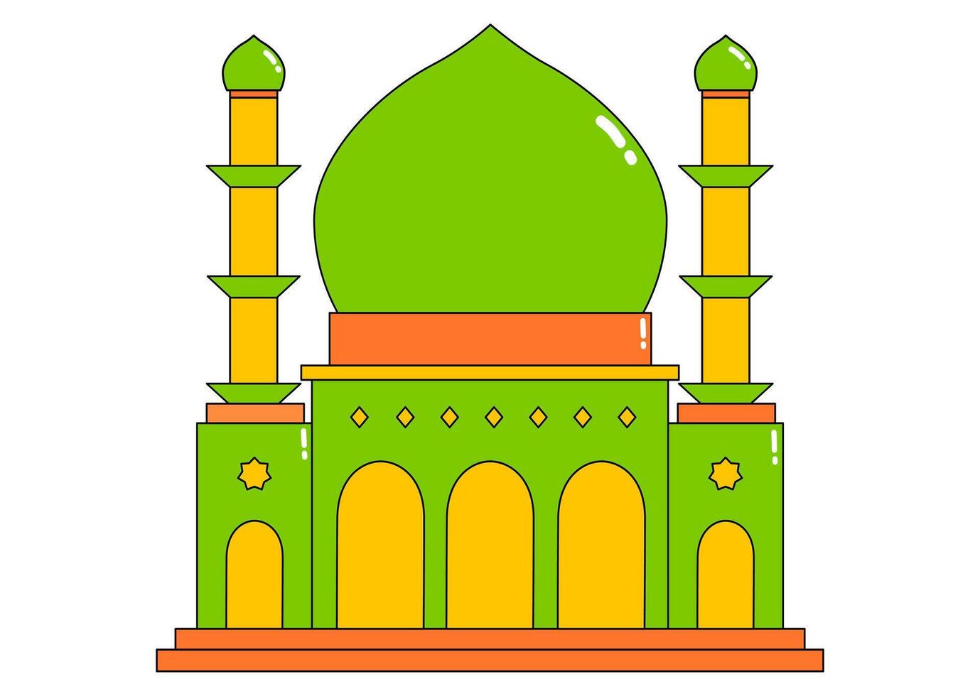 Islamic Art with Colorful Mosque vector