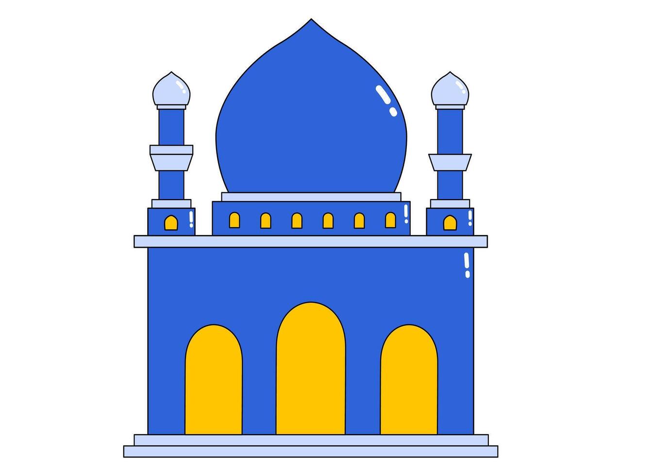 Minimalist and Colorful Mosque vector