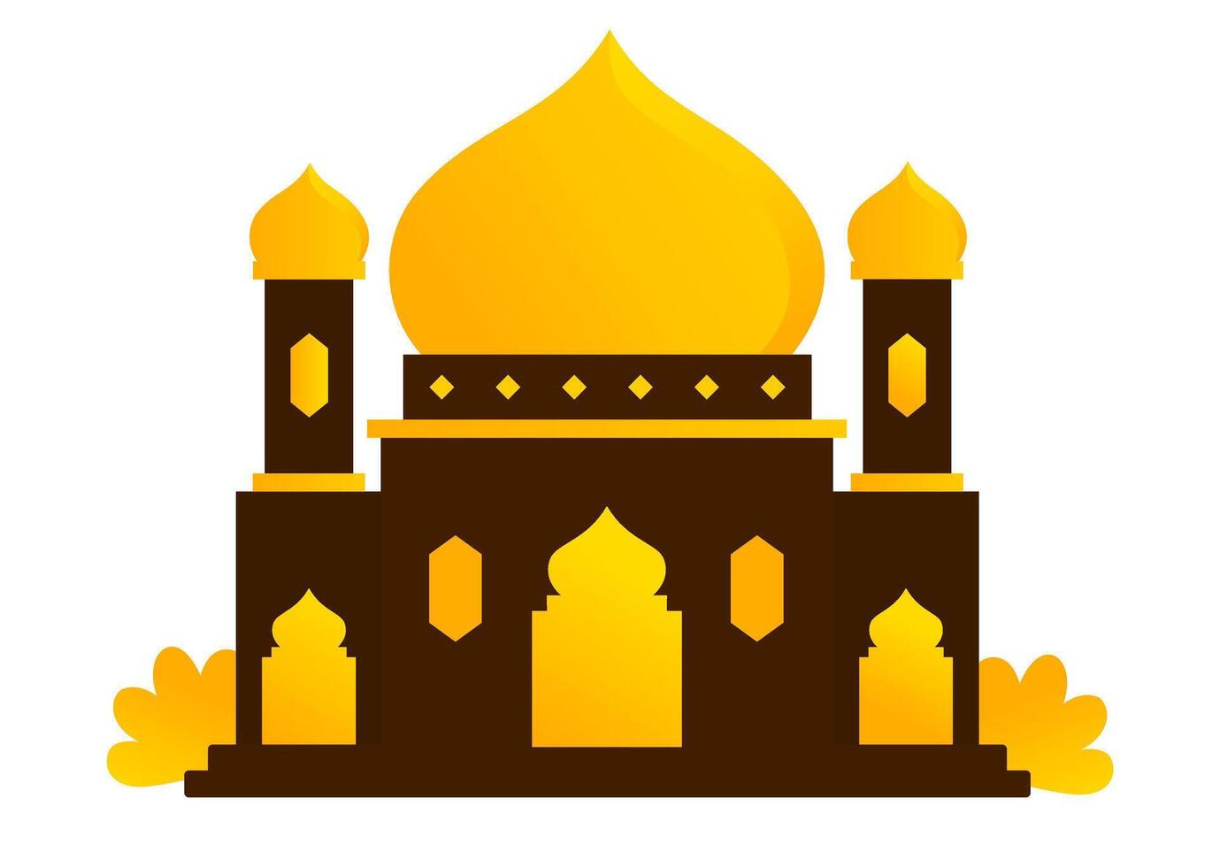 Gradient Mosque in Minimalist Art Style vector