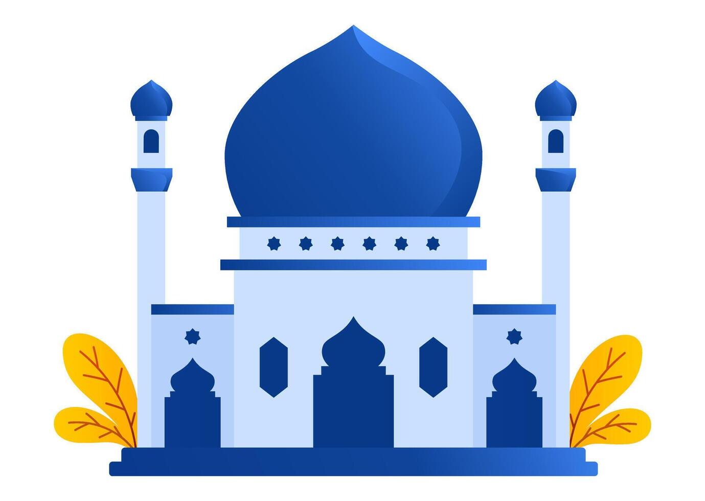 Gradient Mosque with Modern Architectural Touch vector