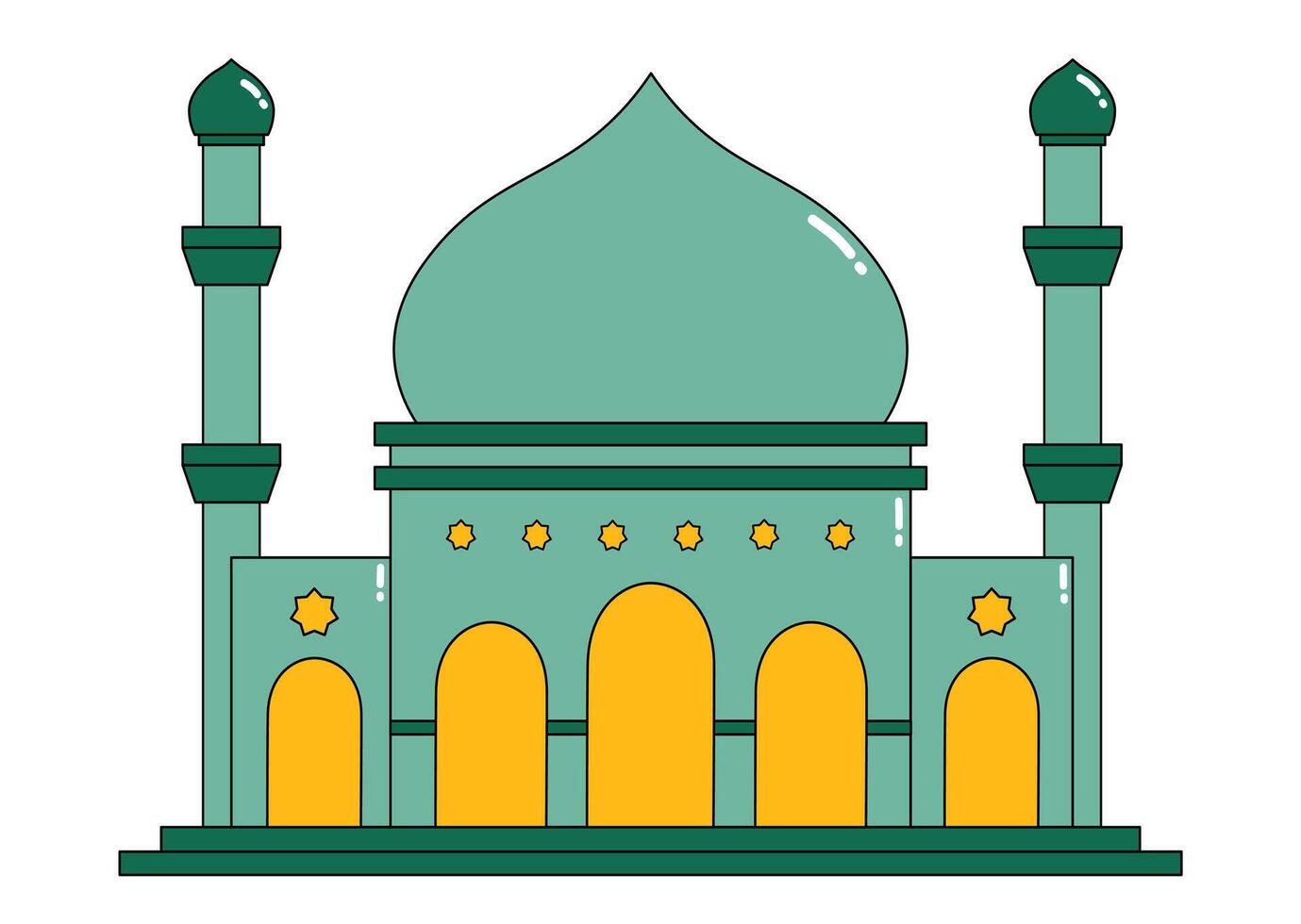 Abstract and Colorful Mosque Design vector