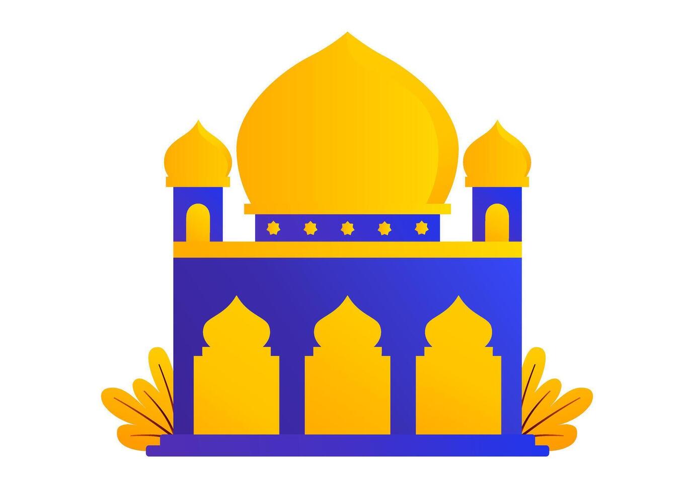 Gradient Detailed Mosque Design Art vector