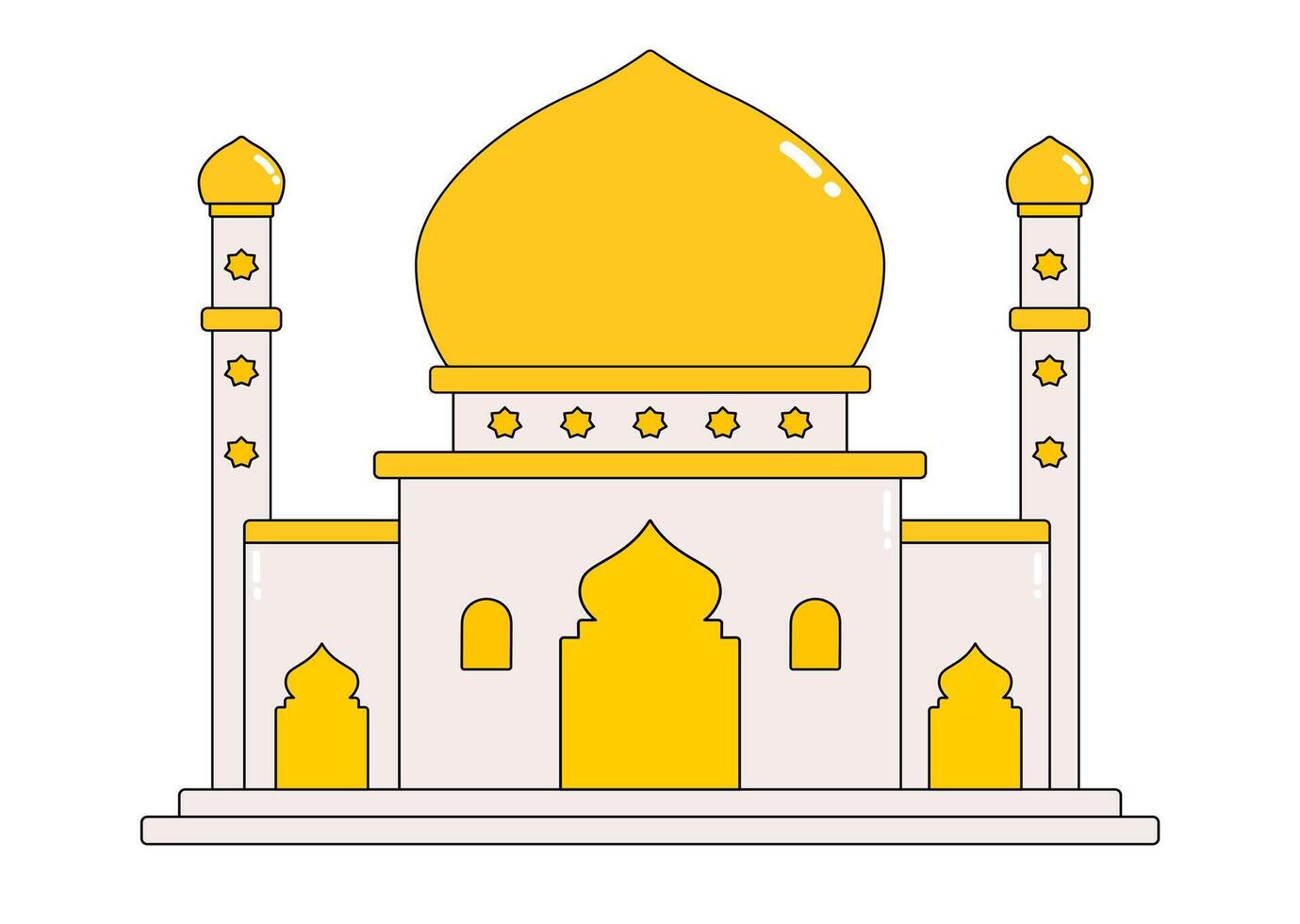 Golden Dome of the Mosque Illustration vector