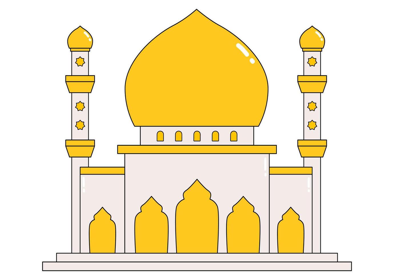Mosque Illustration in Minimalist Approach vector
