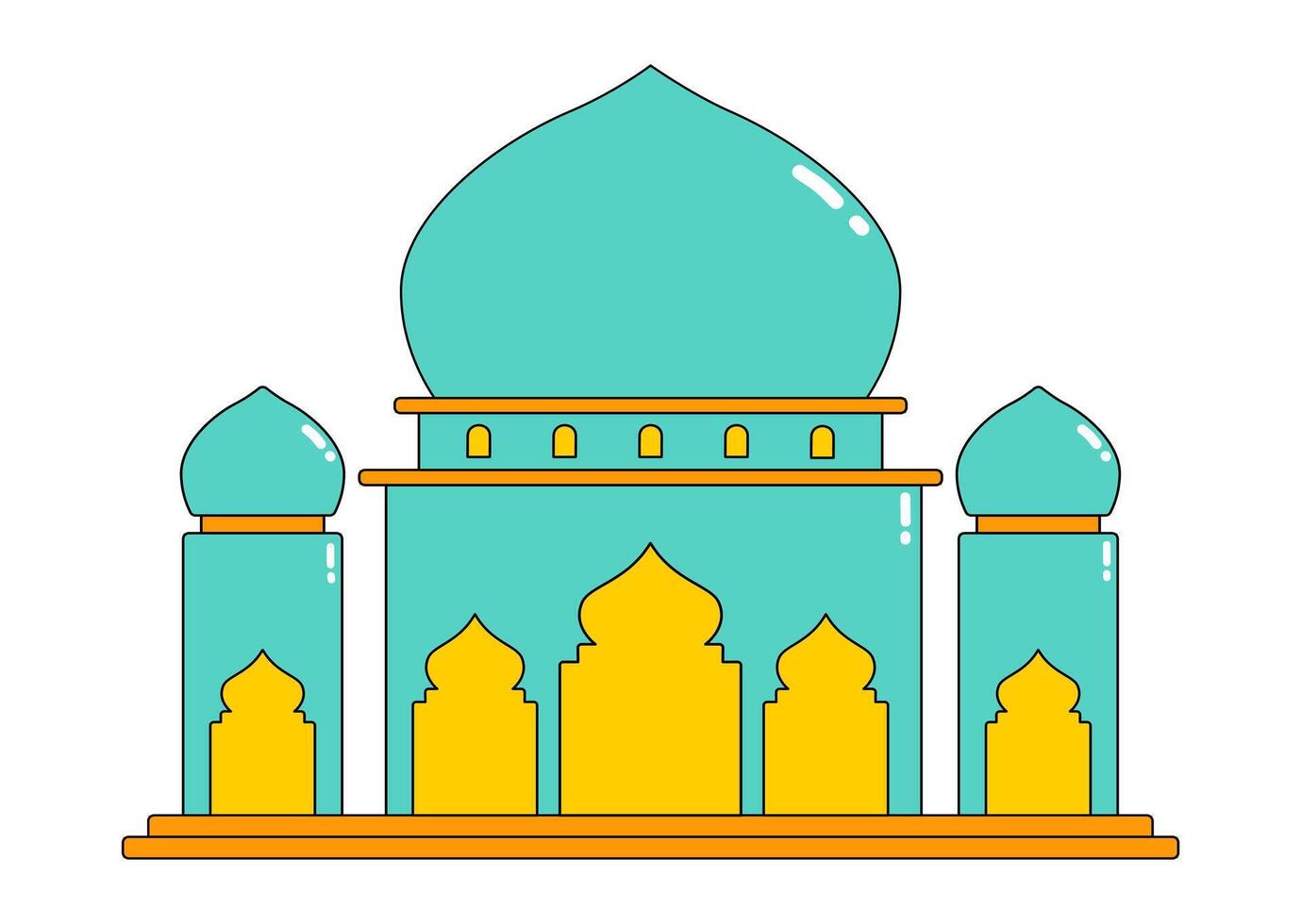 Religious Mosque Building in Minimalist Style vector