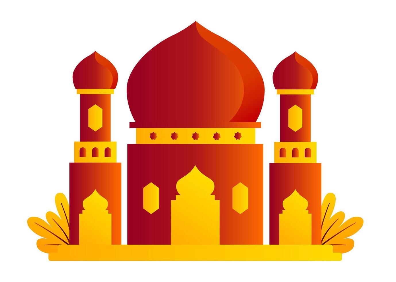Gradient Mosque in Spiritual Landscape vector