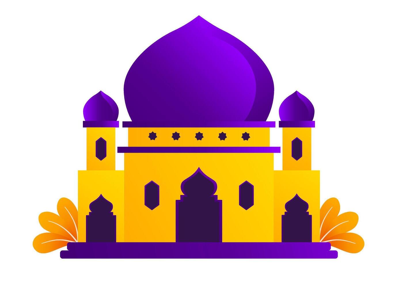 Gradient Islamic Landmark - Mosque Art vector