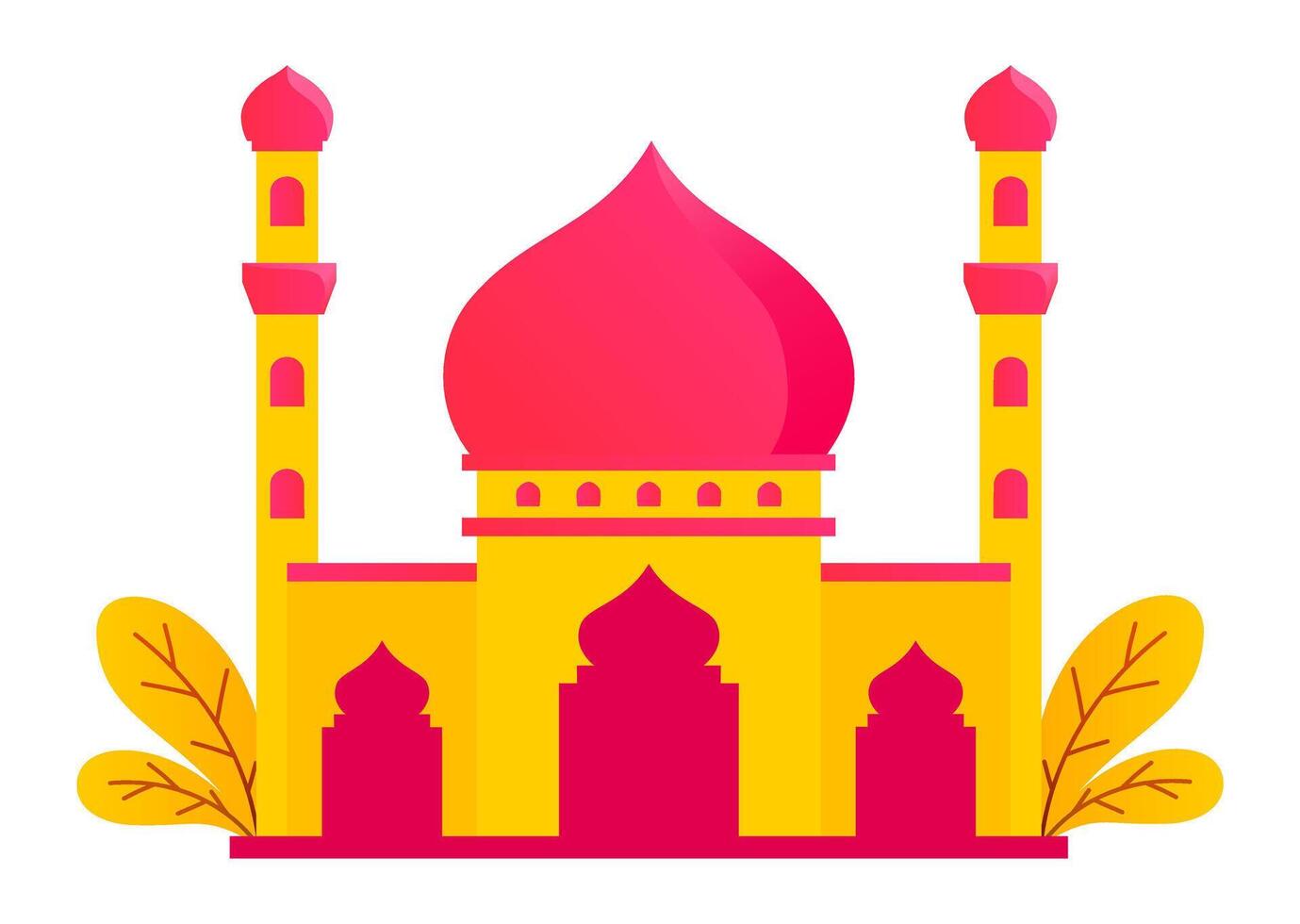 Gradient View of Majestic Mosque vector