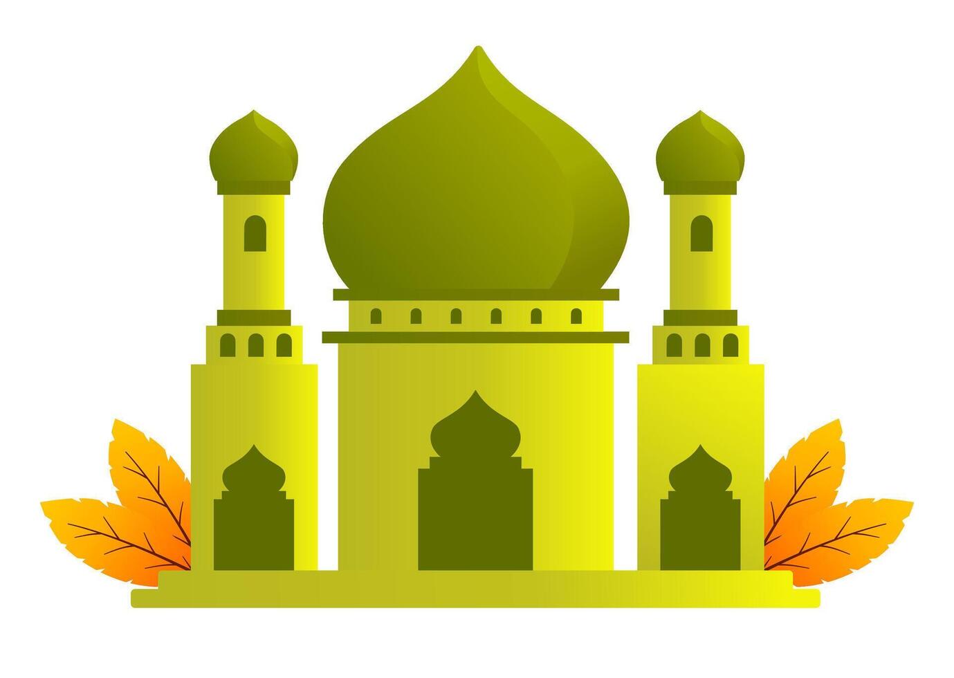 Gradient Minaret and Mosque Artwork vector