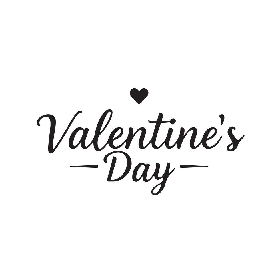 Valentine's day text on white background vector