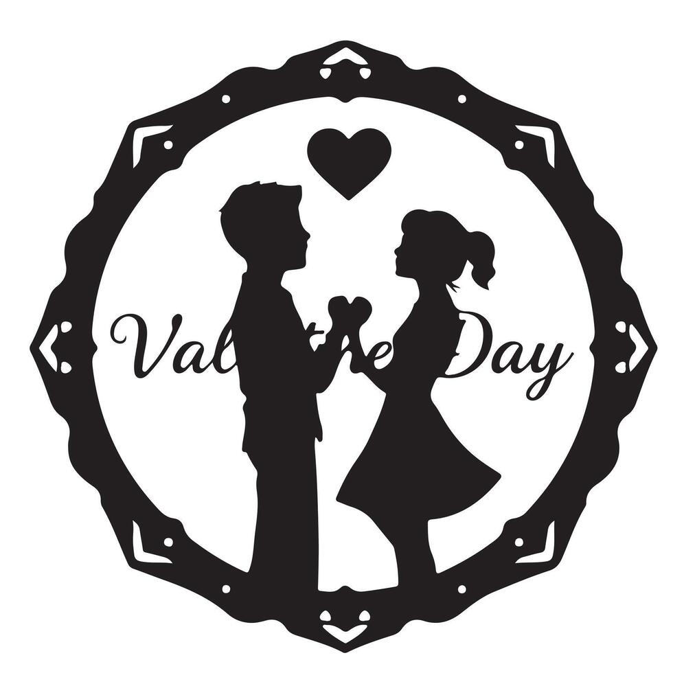 Valentine's day illustration design with a boy and girl vector