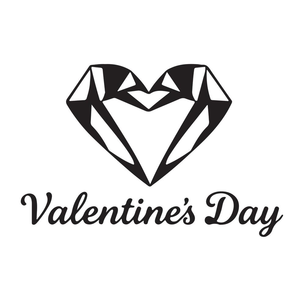 Valentine's day logo with a heart vector