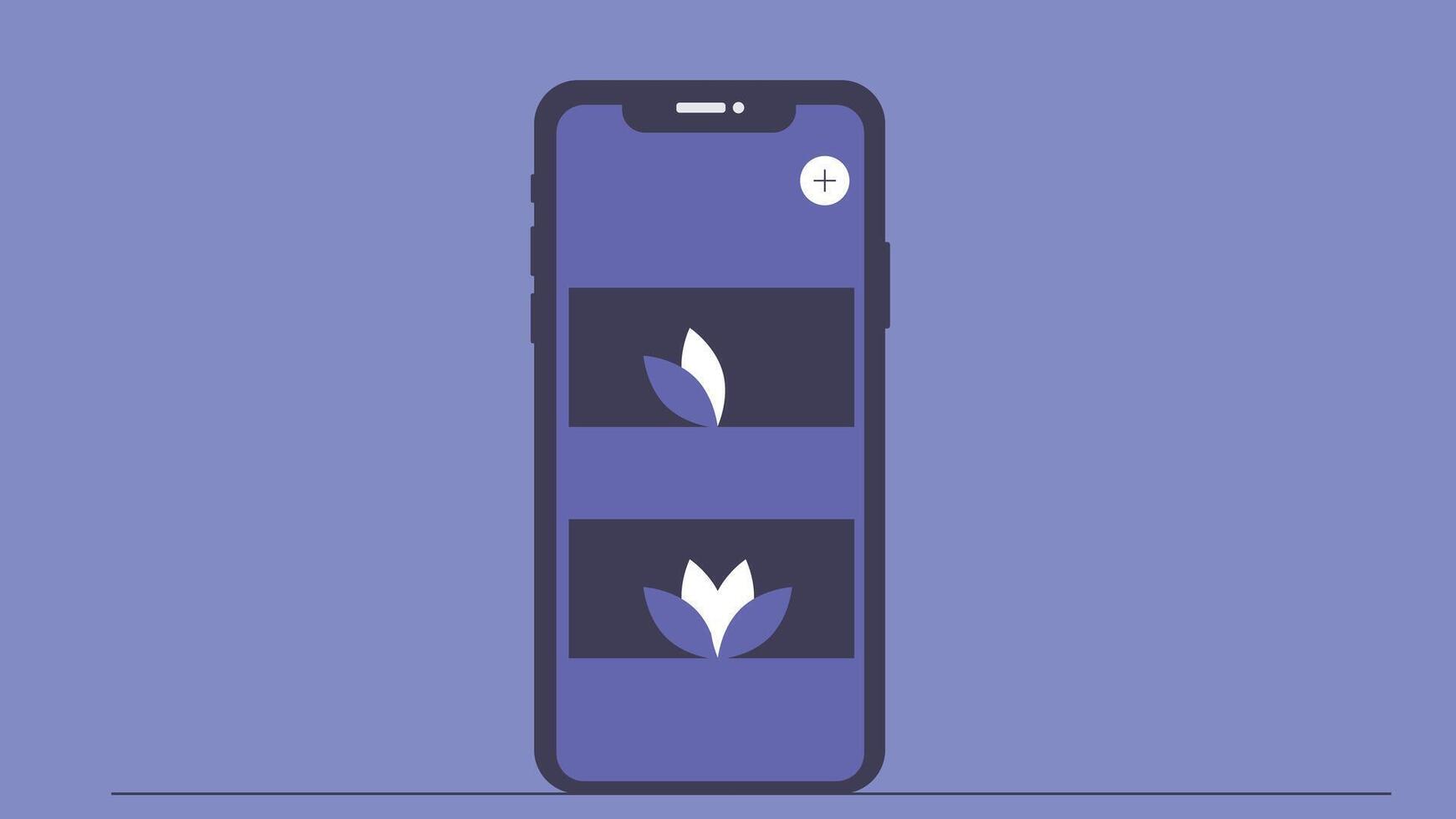Mobile application mockup flat illustration vector