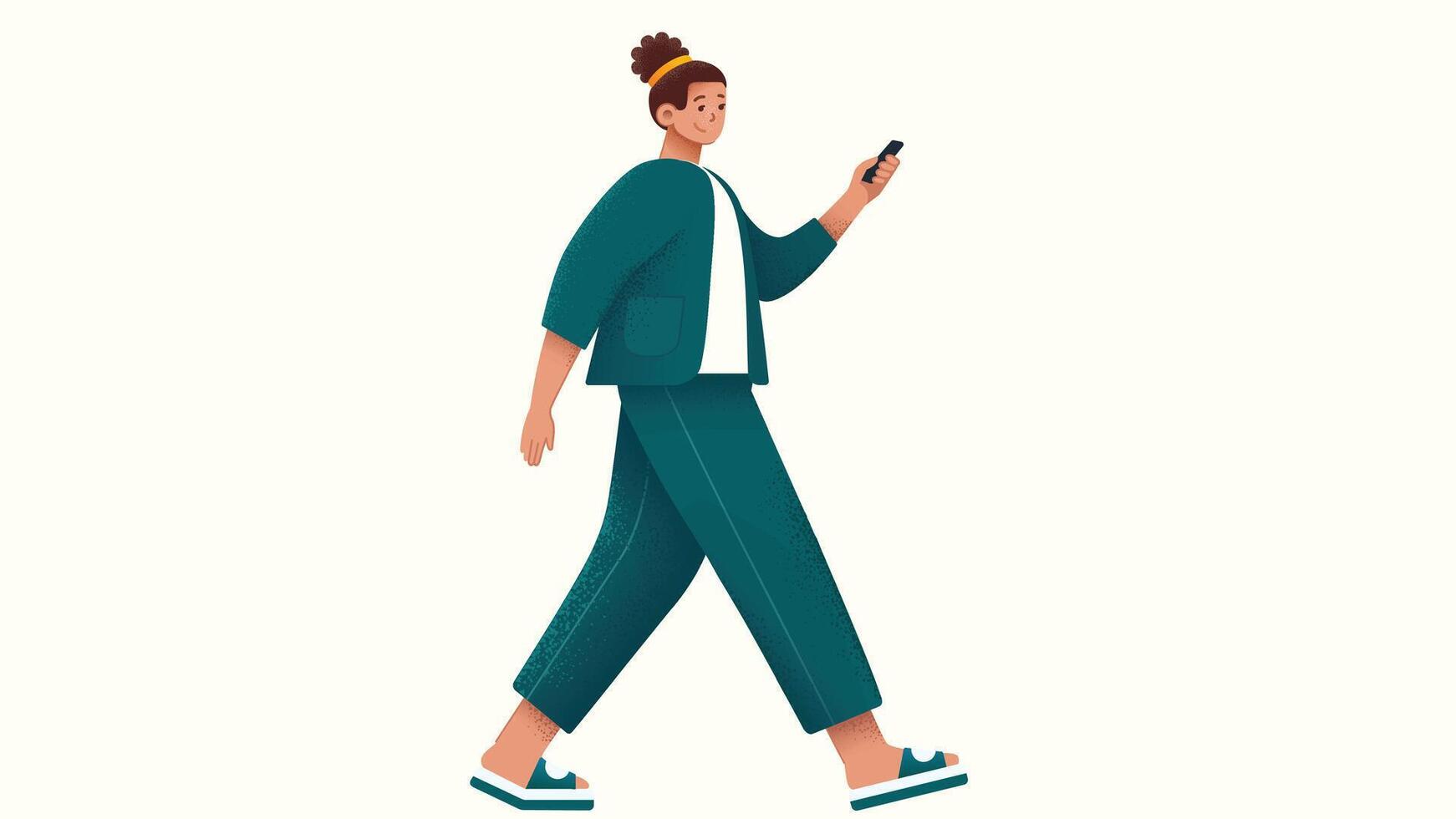sports girl standing flat illustration vector