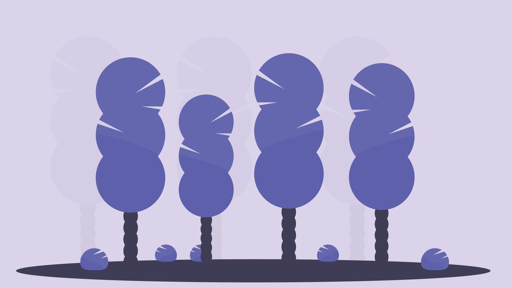 garden trees illustration design vector