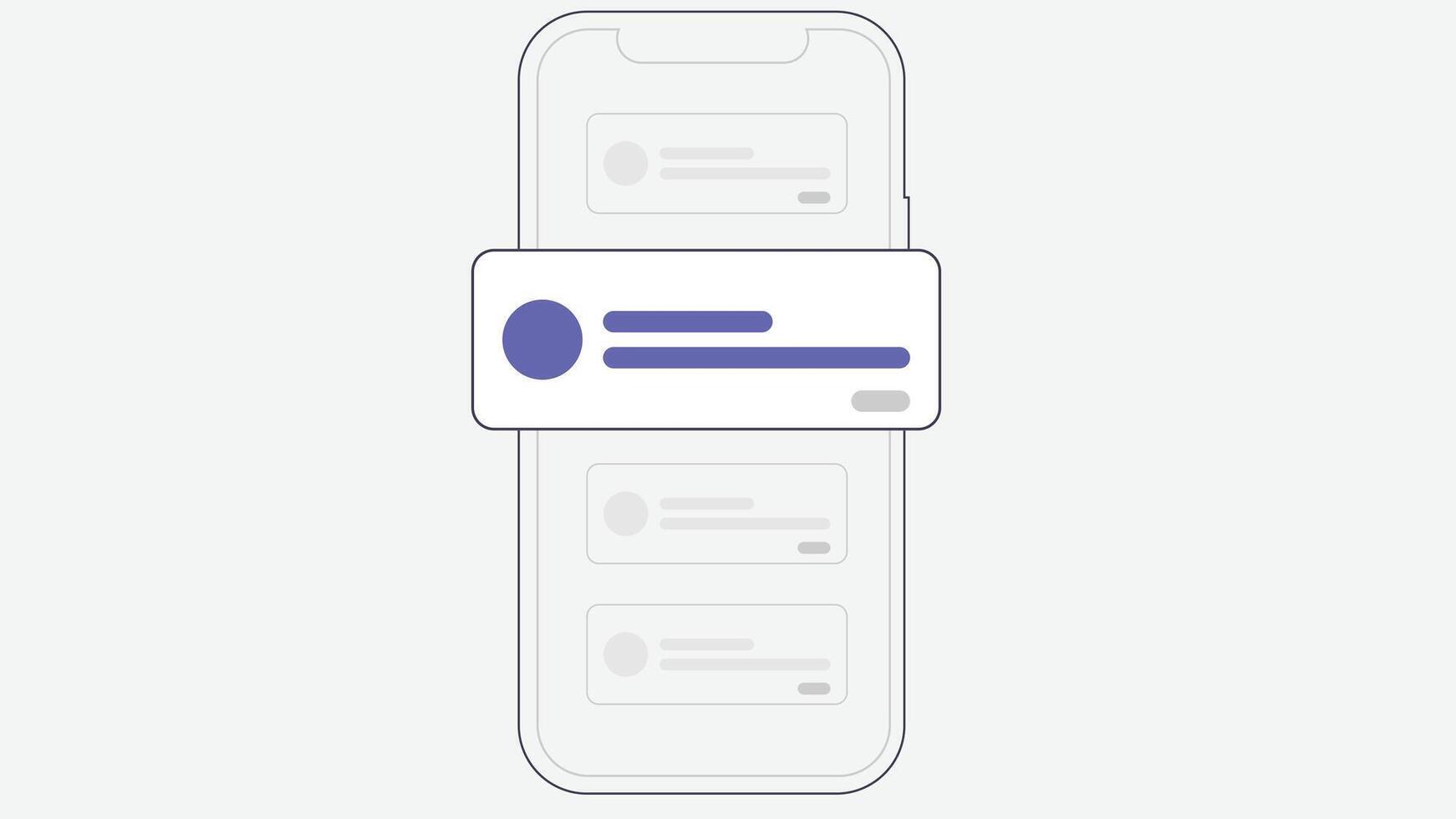 Mobile app screen flat illustration vector