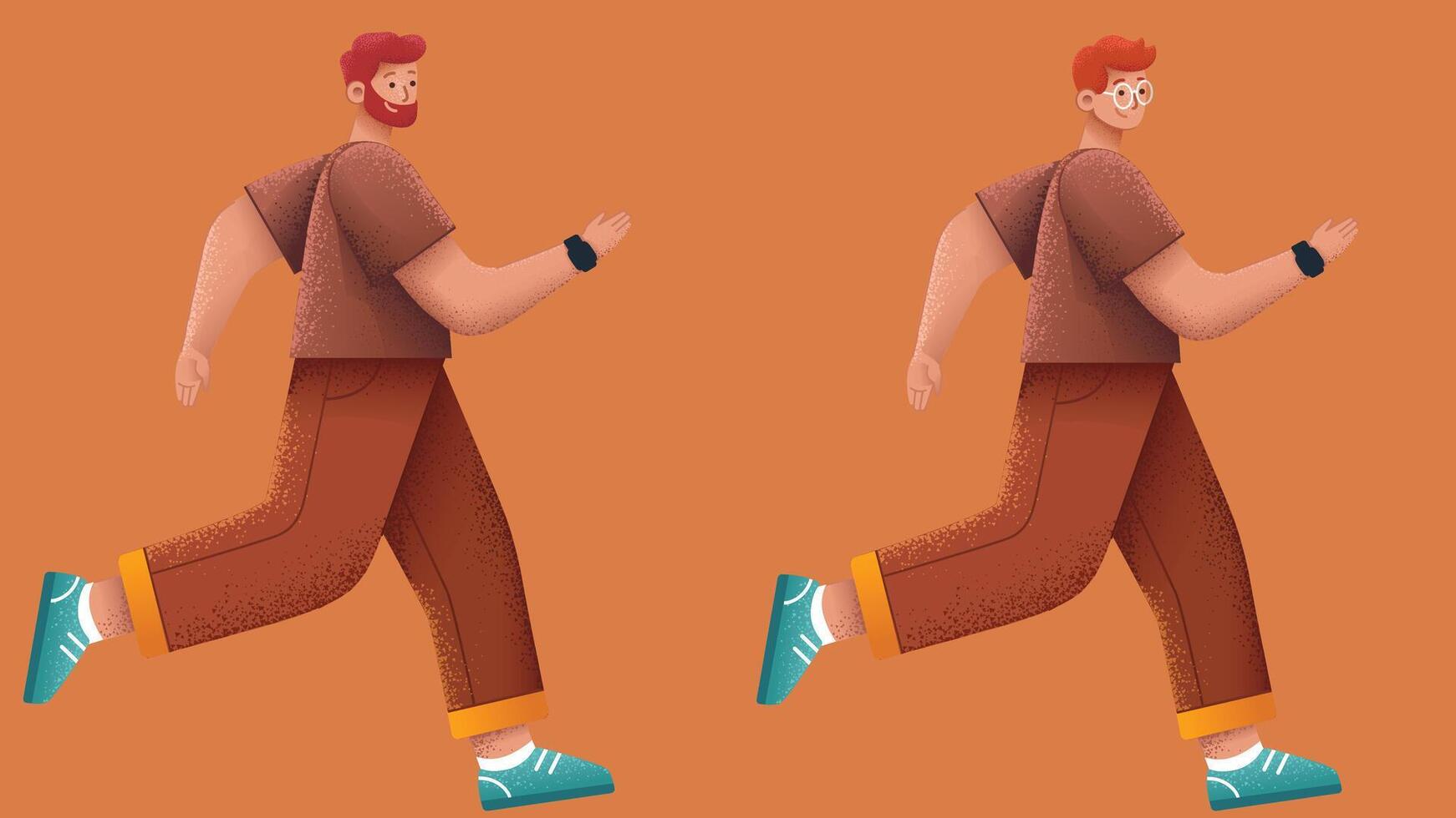 sports guy running with sportswear flat illustration vector