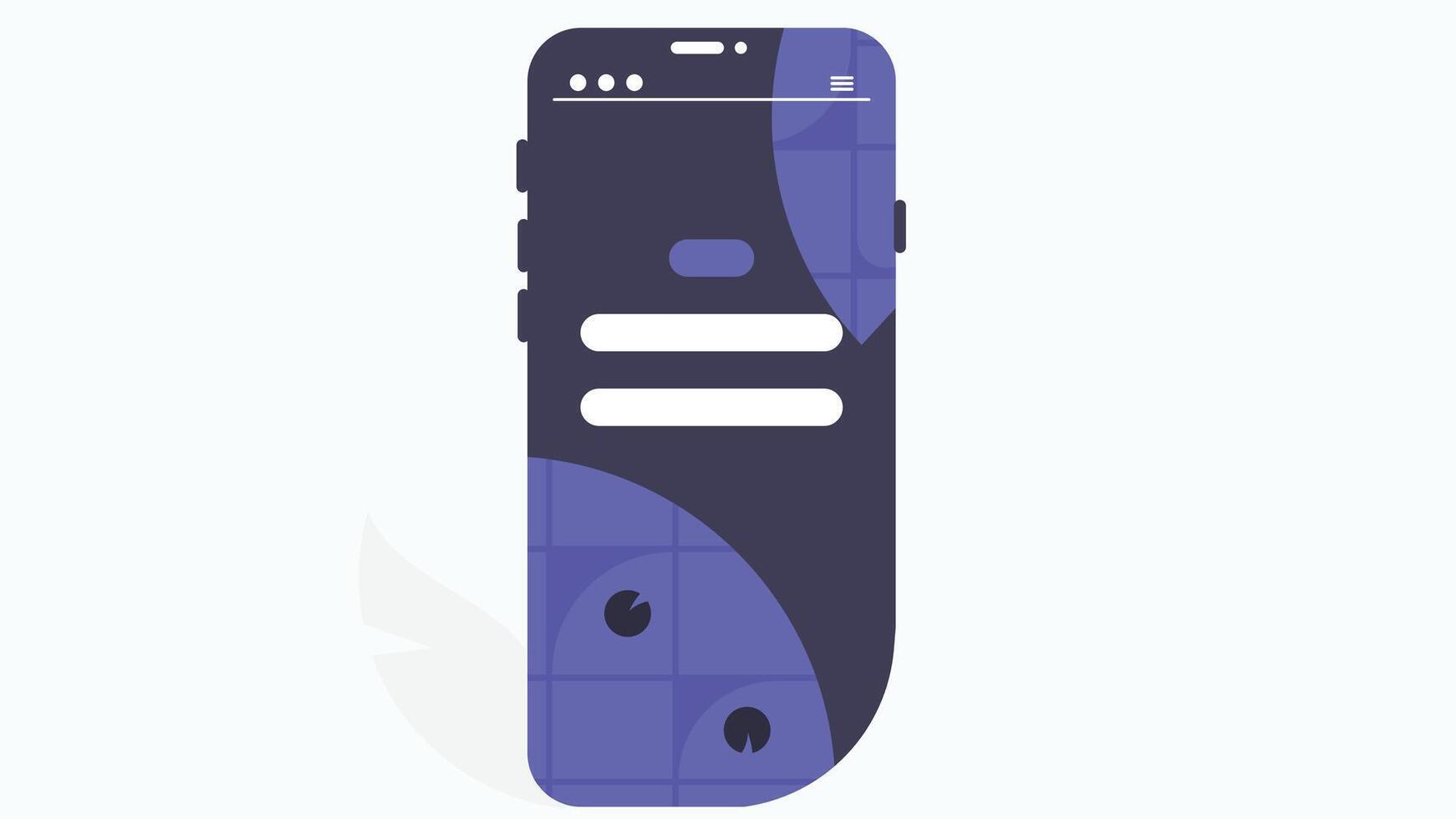 Mobile application login screen flat illustration vector