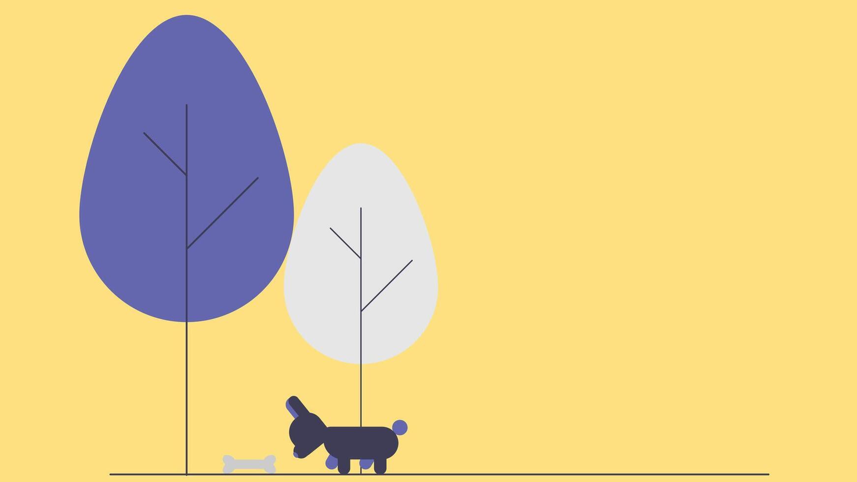Minimal design garden trees illustration vector
