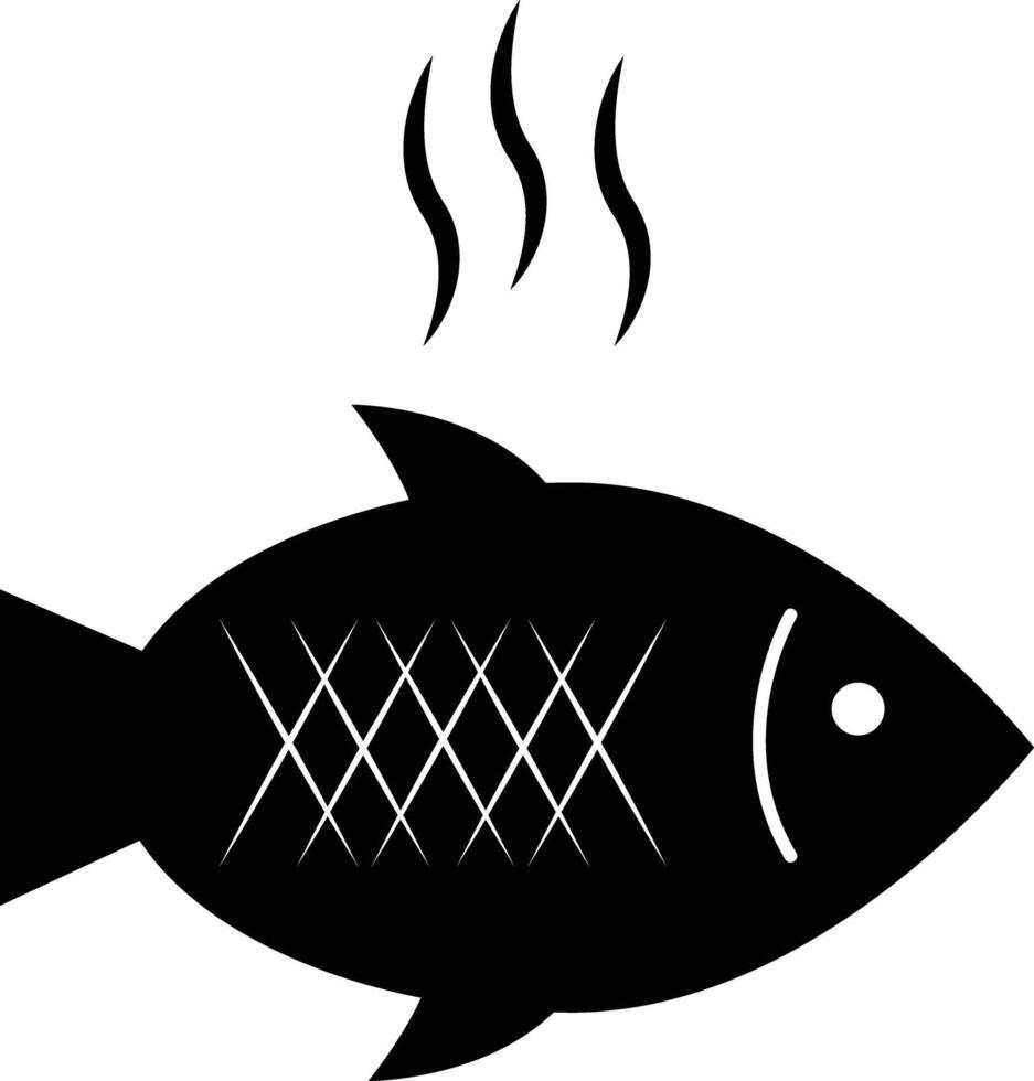 Grilled Fish icon. Seafood symbol. Fish sign. flat style. vector