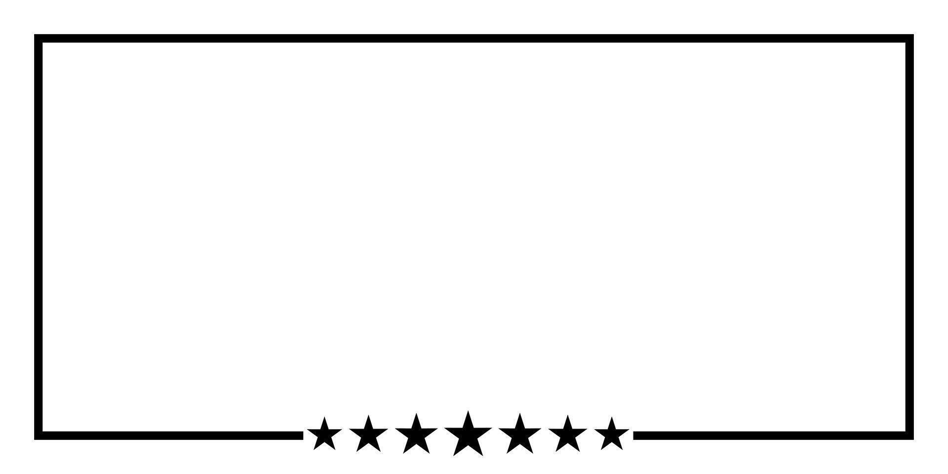 rectangular line frame with stars vector