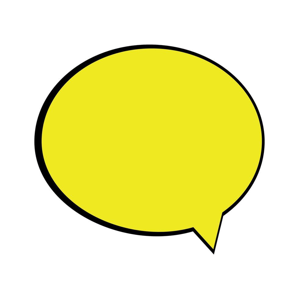 Simple yellow speech bubble with black shadow vector