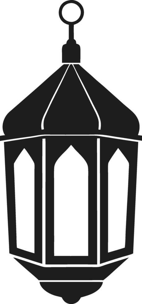 Elegant Arabic Lantern Silhouette for Ramadan and Islamic Design vector