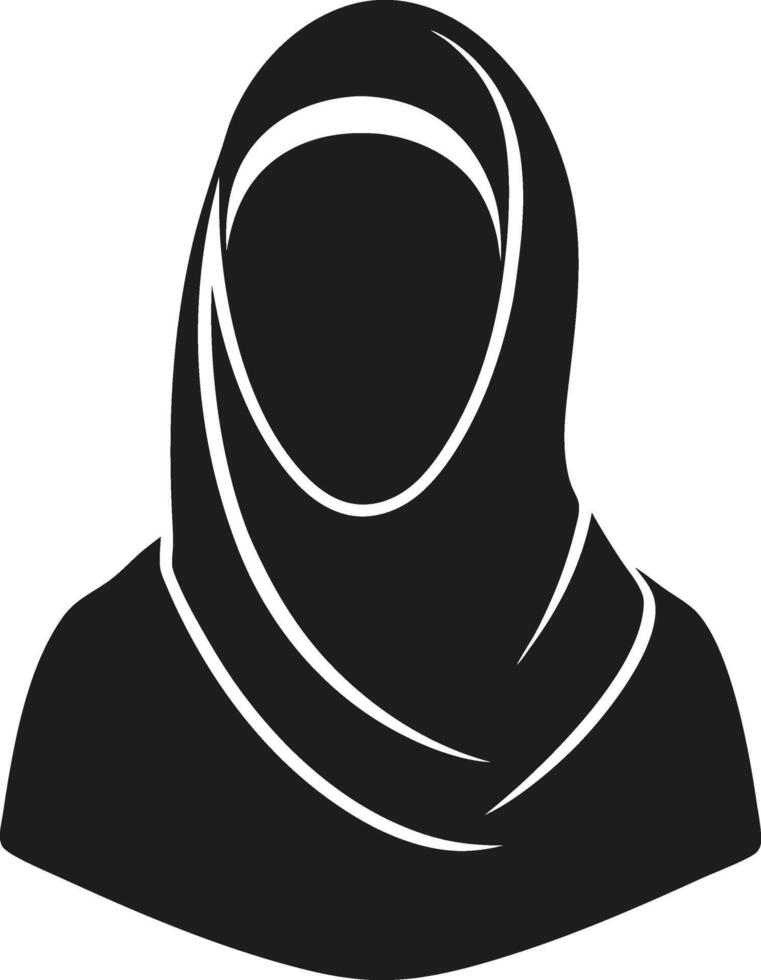 Minimalist Hijab Silhouette Icon for Islamic and Cultural Designs vector