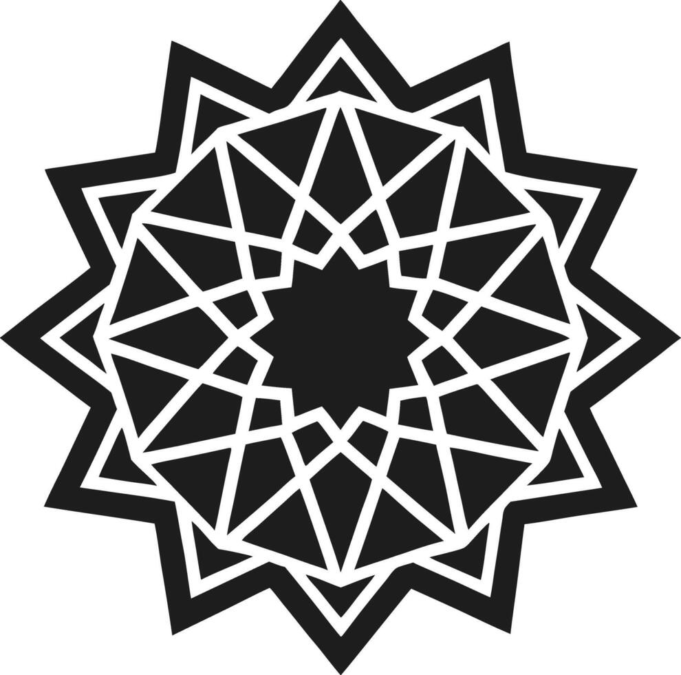Intricate Islamic Geometric Mandala Design for Religious and Decorative Art Projects vector