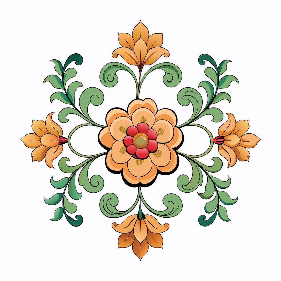 a flower design with leaves and flowers vector