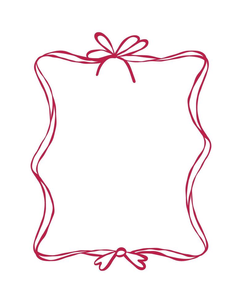 Decorative empty frame design featuring ribbon details suitable for invitations or creative projects vector