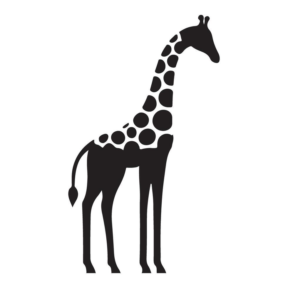 Giraffe Silhouette Illustration with Simple Spot Pattern vector