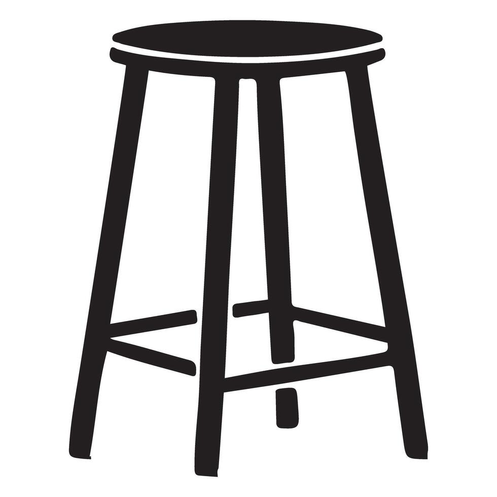 Simple Black Silhouette Stool Illustration Design vector