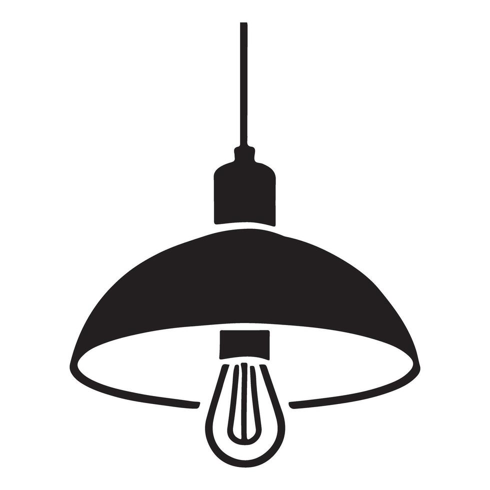 Hanging Pendant Lamp Silhouette Graphic vector